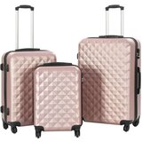 vidaXL 3-dijelni set čvrstih kovčega ružičasto-zlatni ABS | shoptok.hr
