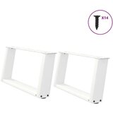  Noge za klubsko mizico v obliki črke U, 2 kosa, bele, 70 x (30-31) cm, jeklo, (22123741) | Shoptok.si