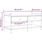  Stolić za kavu crni 99x50x50 cm od konstruiranog drva | shoptok.hr