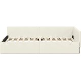  Kutni okvir kreveta s uzglavljem Krema 100 cm x 200 cm Baršun | Eponuda.com