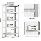 SUPERHOME 180x90x30cm 175Kg Metalna Montažna Polica | Eponuda.com
