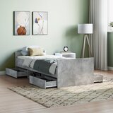 Maison Chic Posteljni okvir - Enojna postelja - Postelja za odrasle z vzglavjem in vznožjem betonsko siv 75x190 cm-J16175, (21762855) | Shoptok.si