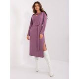 Fashion Hunters Purple midi dress with a neckline | Shoptok.si