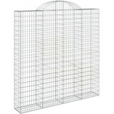  Obokane gabion košare 4 kosa 200x30x200/220 cm pocinkano železo, (20982001) | Shoptok.si