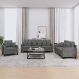  3-dijelni set sofa s jastucima tamnosivi od tkanine | shoptok.hr