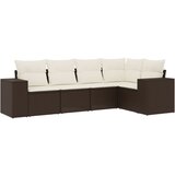 Maison Chic Seti vrtnega pohištva - Vrtna garnitura - Vrtni pohištvo set 5-delna z blazinami rjav poli ratan, (21815844) | Shoptok.si