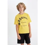 Defacto Boys Crew Neck Printed Short Sleeve School T-Shirt