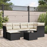 vidaXL 7-dijelni set vrtnih sofa od poliratana s jastucima crni | shoptok.hr