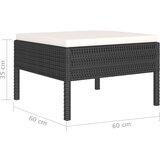  4-dijelna vrtna garnitura od poliratana s jastucima crna | shoptok.hr