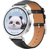 INF Usnjen pašček za uro Huawei Watch GT5 - 18MM Black + Silver, (21605398) | Shoptok.si