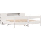  Krevet s regalom z knjige bez madraca bijeli 200x200cm borovina | shoptok.hr