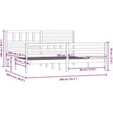  Okvir za krevet od masivnog drva bijeli 200 x 200 cm | shoptok.hr