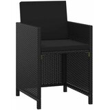 3-dijelni vrtni blagovaonski set s jastucima od poliratana crni Crna | shoptok.hr