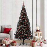 vidaXL Božično drevo med 300 LED z stojalom Črna 210 cm PVC | Shoptok.si