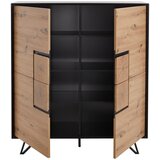 XORA visoka komoda, črna, barve hrasta | Shoptok.si