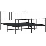  Metalni okvir kreveta uzglavlje i podnožje crni 120x200 cm | shoptok.hr