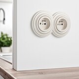  Kliklap - Dvostruka retro zidna utičnica za domaćinstvo sa okvirom 230 V, bež | Eponuda.com