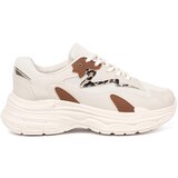 Shelvt Beige women's sneakers with a thick sole Cene