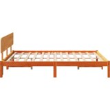  Krevetna konstrukcija s glavom kreveta Smeđa 200x200 cm Puno drvo borovine | shoptok.hr