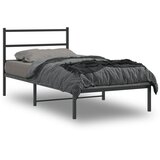  Metalni okvir za krevet s uzglavljem crni 107x203 cm | shoptok.hr