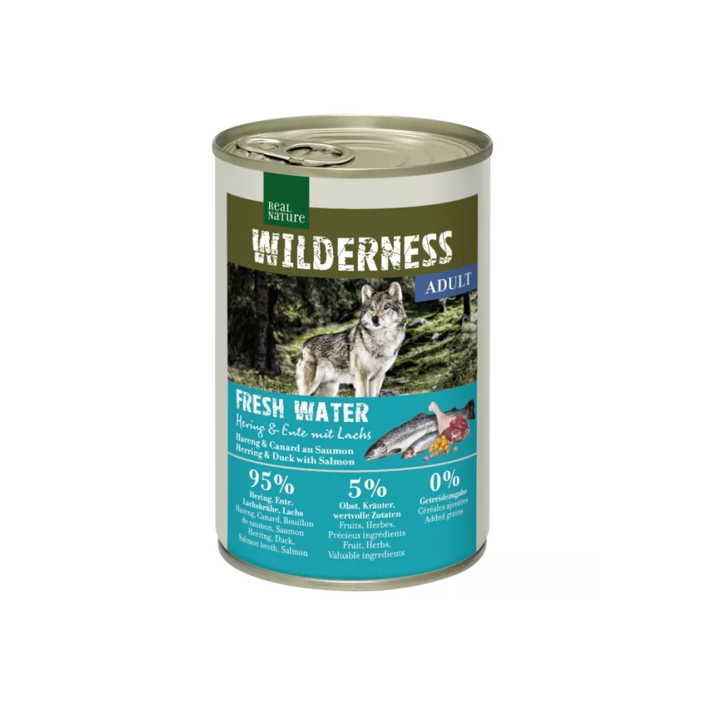 Wilderness Adult haringa, losos i patka 400 g