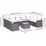  10-dijelni set vrtnih sofa od poliratana s jastucima smeđi | shoptok.hr