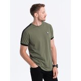Ombre Men's cotton t-shirt with contrasting inserts Cene