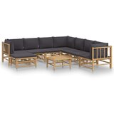  Sedežna garnitura 9-delna temno sive blazine bambus | Shoptok.si