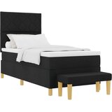 vidaXL Postelja s pomladjo z vzmetnico in klopjo črna 90x200 cm iz tkanine, (22084071) u
