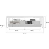MID.YOU Dnevni Regal Skylight, Bela, Visoki Sijaj, 4-Delno | Shoptok.si