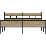 vidaXL Metalni okvir kreveta bez madraca boja hrasta sonome 180x200 cm | shoptok.hr