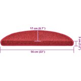  Prostirke za stepenice 30 kom 56x17x3 cm crvene poluokrugle | shoptok.hr