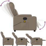  Električni masažni naslonjač od umjetne kože boja cappuccina | shoptok.hr