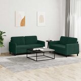  2-dijelni set sofa tamnozeleni baršunasti u