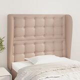  The Living Store Vzglavje z ušesi kapučino 93x23x118/128 cm umetno usnje - Vzglavje, (21502647) | Shoptok.si