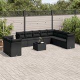 vidaXL 11-dijelni set vrtnih sofa od poliratana s jastucima crni | shoptok.hr