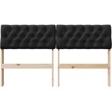 vidaXL Tapecirani uzglavlje Crna 135 cm Čvrsto borovo drvo | shoptok.hr