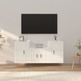 vidaXL 3-dijelni set TV ormarića sjajni bijeli konstruirano drvo Cijene