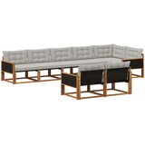 vidaXL Zunanja garnitura za sedenje 8 pcs Naravna in svetlo siva, (5000281533) | Shoptok.si
