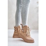 EVENTO Women's ankle boots on a platform with decorative lacing brown Edidda | Eponuda.ba