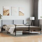  kovinski posteljni okvir z vzglavjem in vznožjem črn 193x203 cm, (20642177) | Shoptok.si