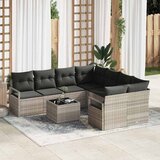  Set sofe s jastukom 9 pcs Svijetlo siva i crna poliratan | shoptok.hr