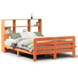 Maison Chic Posteljni okvir - Dvoposteljna postelja - Zakonska postelja brez vzmetnice voščeno rjav 140x190 cm borovina-J13411, (21772572) | Shoptok.si