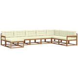  Set vanjskih sofa 8 kom. Prirodna i krem Smeđa 406 x 247,5 x 73 cm | Shoptok.si