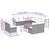  12-dijelni set vrtnih sofa od poliratana s jastucima crni | shoptok.hr