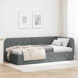  Kutni okvir kreveta Tamno siva 90 x 200 cm tkanina | shoptok.hr