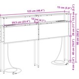  Skladiščni naslon s polico Siva sonoma 120 cm Konstruiran les, (5000142391) | Shoptok.si