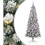 vidaXL Umjetno božićno drvce s nogom Zelena i bijela 180 cm PVC | shoptok.hr
