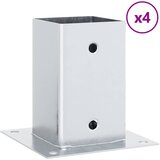  Postolja za stupove kvadratna 4 kom 81x81 mm pocinčani čelik | shoptok.hr