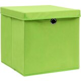 Furnova Škatle s pokrovi 10 kosov 28x28x28 cm zelene, (21956007) | Shoptok.si